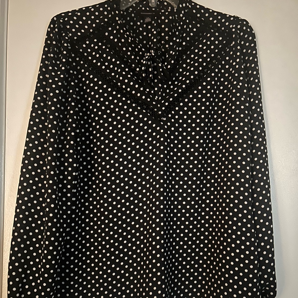 Tamara H NWOT Black and White Polka Dot Women's Top size S